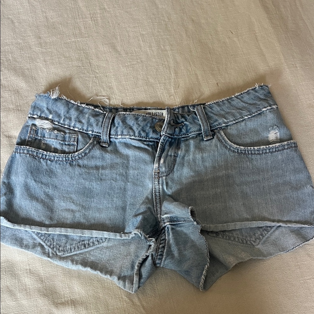 Hollister Women's Faded Blue Jean Shorts